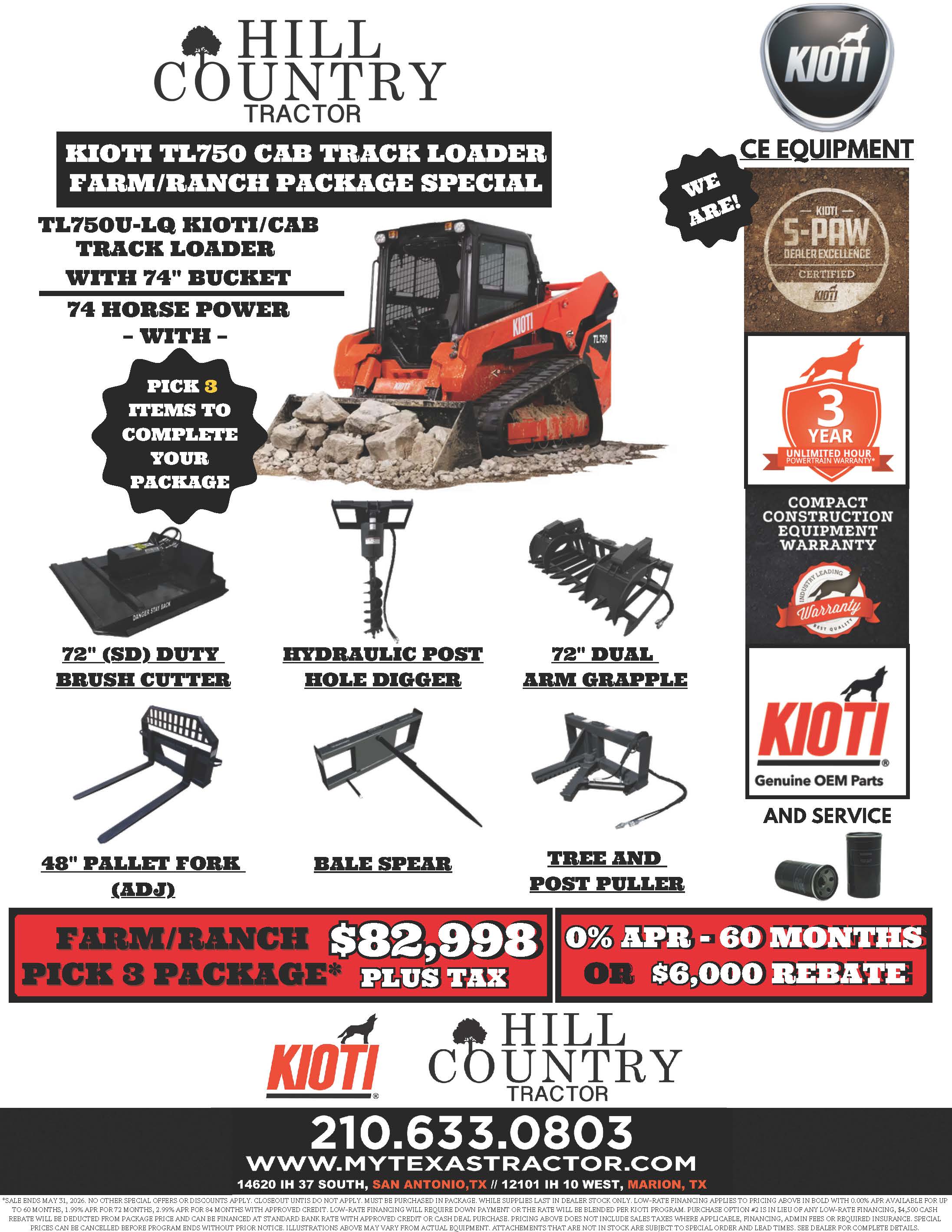 Kioti TL750 TRACK LOADER